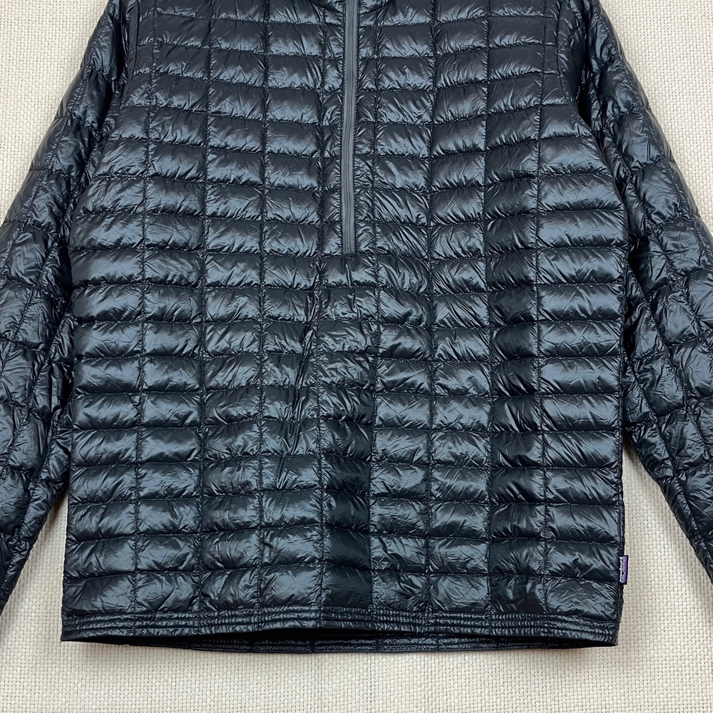 Patagonia Ultralight Down 1/2 Zip Pullover Shirt Jacket Men's Small Black - Picture 6 of 16